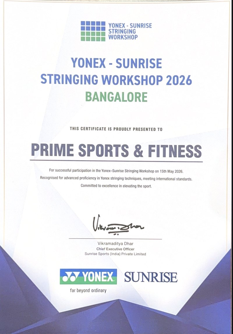 Yonex stringing certificate of expertise